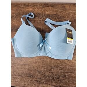 92820D Viola's Secret 36D Padded Underwire T-Shirt Bra 36D Skyblue Bow